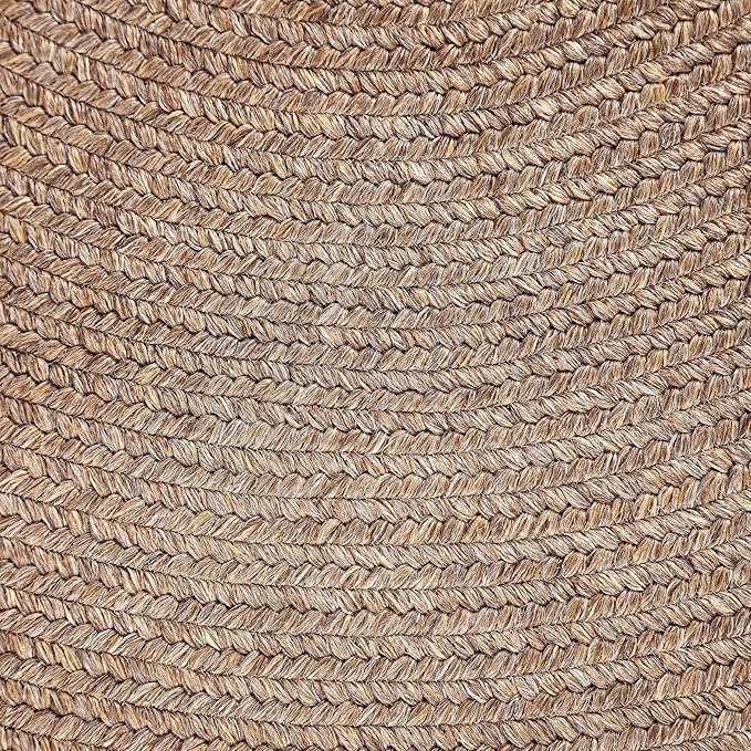 Superior Jute Oval Indoor Area Rug, Latte