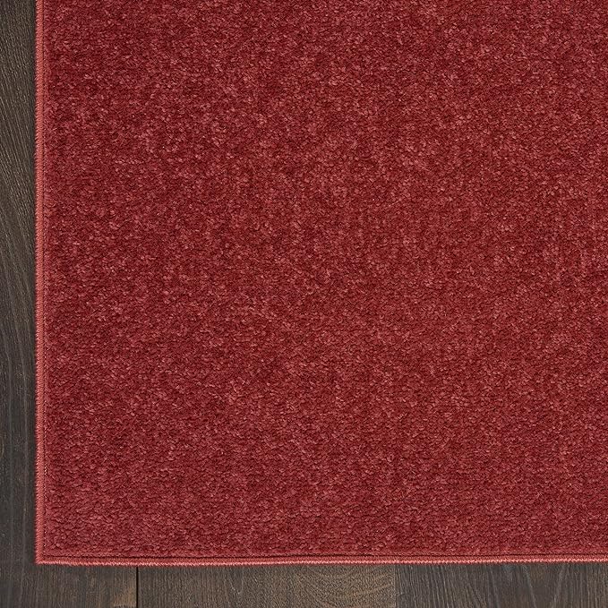 Nourison Home Nourison Essentials Brick Red 3' x 5' Area Rug - Easy Clean, Non Shedding, Bed Room, Living Room, Dining Room, Kitchen (3' x 5')
