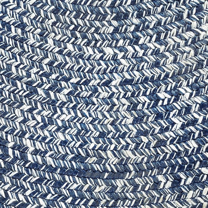 Superior Large Indoor/Outdoor Area Rug, Multi-Tone Reversible Braided Floor Decor for Patio, Front Porch, Entryway, Living Room, Office, Nursery, Artistic Home, 4' x 6', Denim Blue-White