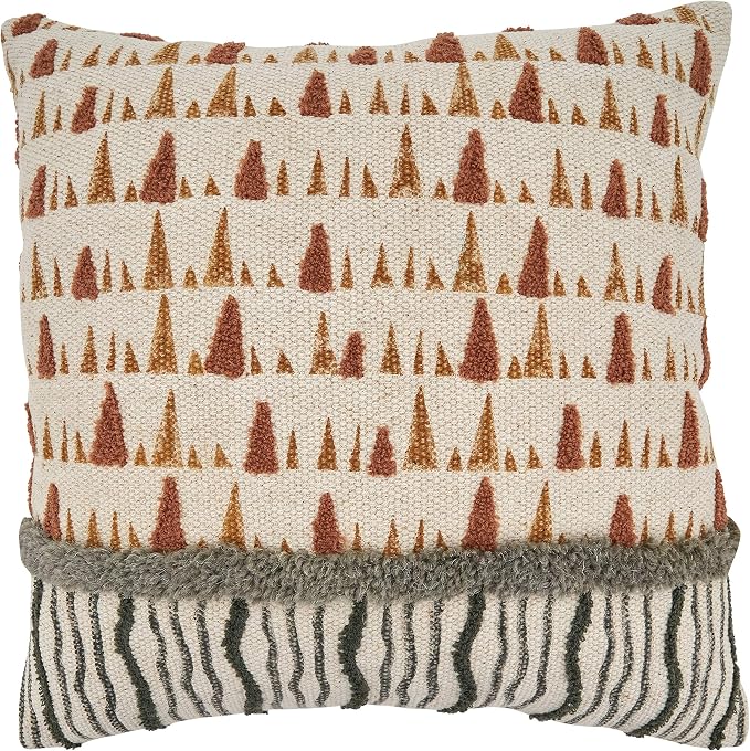 SARO LIFESTYLE Abstract Design Printed and Embroidered Throw Pillow with Down Filling