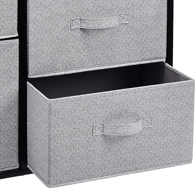 Amazon Basics Closet Organizer with 5-Fabric Storage Drawers for Bedroom, Living Room, Black