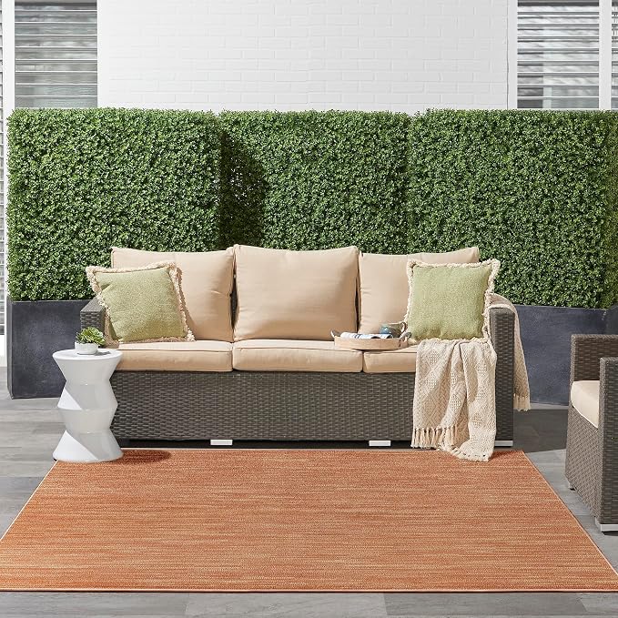 Nourison Home Nourison Essentials Rust 9' x Square Area Rug - Easy Clean, Non Shedding, Bed Room, Living Room, Dining Room, Kitchen (9' x Square)