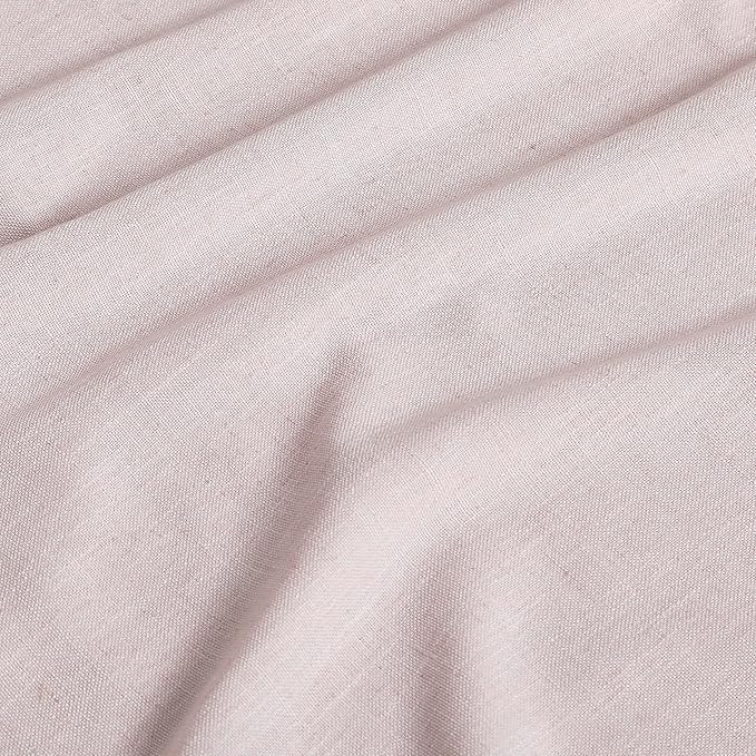 Vision Home Soft Pink Pinch Pleated Full Blackout Curtains Linen Blended Room Darkening Curtain Panels 112 inch for Living Room Bedroom Thermal Insulated Pinch Pleat Drapes with Hooks 9FT 40"Wx112"Lx2