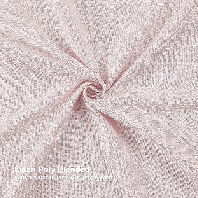 Vision Home Pink Pinch Pleated Light Filtering Curtains with Microfiber Liner 102 inch Linen Blended Textured Privacy Drapes for Living Room Girls Bedroom Back Tabs with Hooks 2 Panels 40" Wx102 L