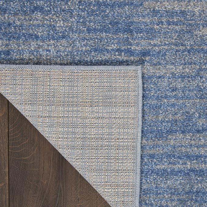 Nourison Home Nourison Essentials Blue Grey 5' x Square Area Rug - Easy Clean, Non Shedding, Bed Room, Living Room, Dining Room, Kitchen (5' x Square)