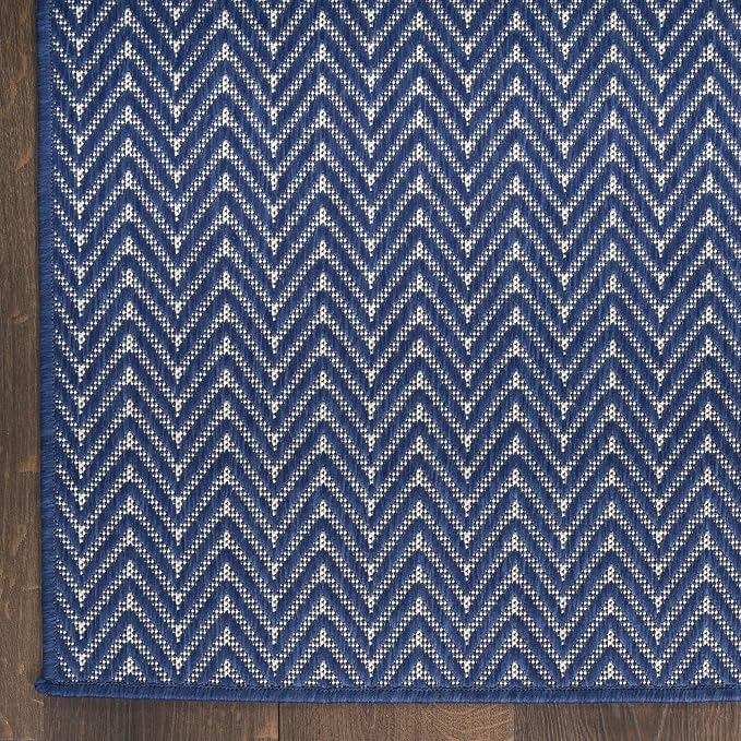 Nourison Home Horizon Indoor/Outdoor Navy 5' x 7' Area Rug - Easy Clean, Non Shedding, Bed Room, Living Room, Dining Room, Kitchen (5' x 7')