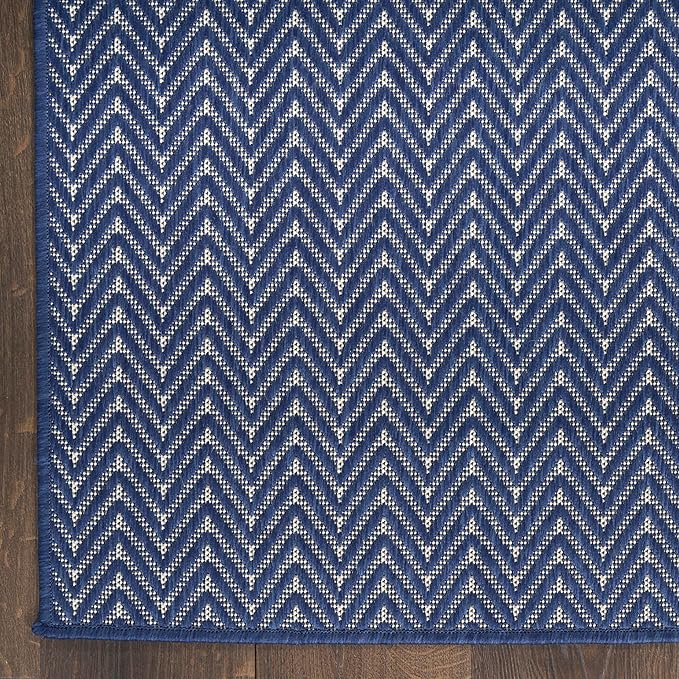 Nourison Home Horizon Indoor/Outdoor Navy 9' x 12' Area Rug - Easy Clean, Non Shedding, Bed Room, Living Room, Dining Room, Kitchen (9' x 12')