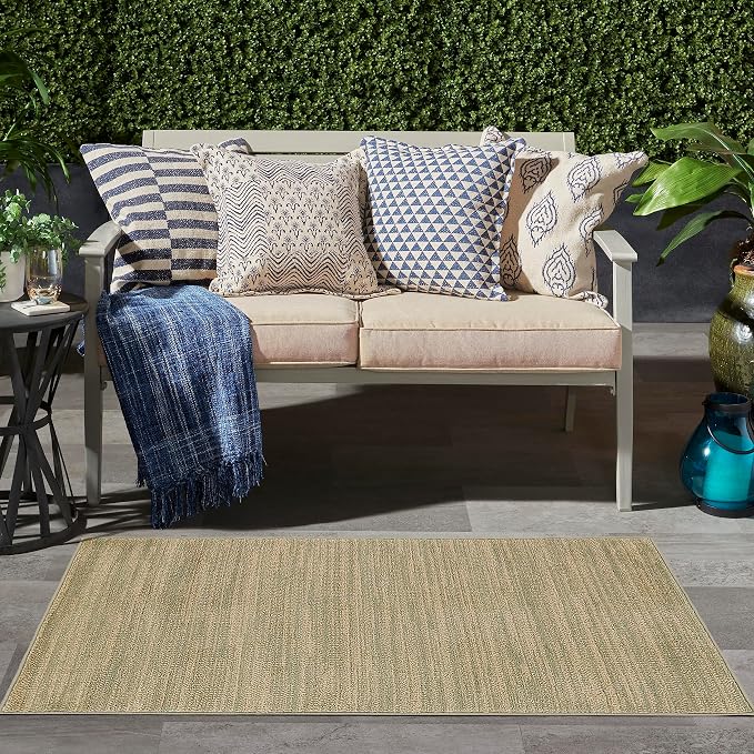 Nourison Home Nourison Essentials Green Gold 3' x 5' Area Rug - Easy Clean, Non Shedding, Bed Room, Living Room, Dining Room, Kitchen (3' x 5')