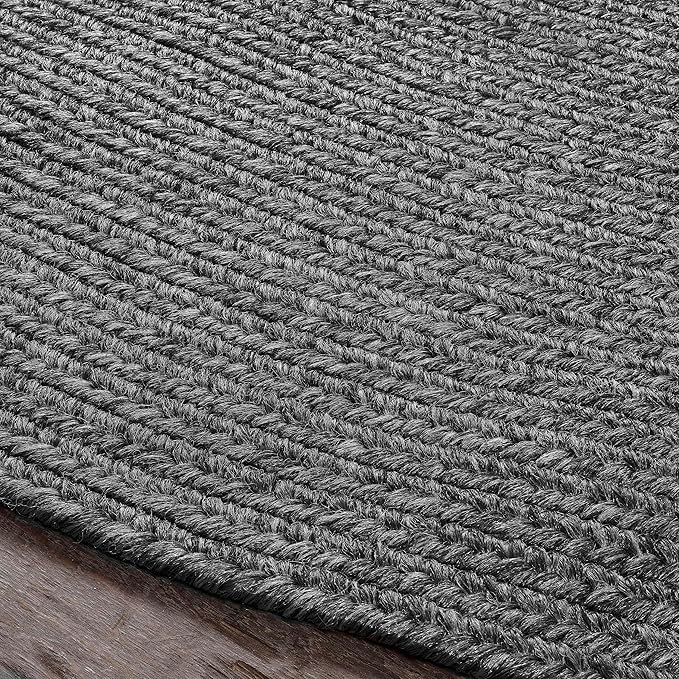 Superior Jute Oval Indoor Area Rug, Charcoal