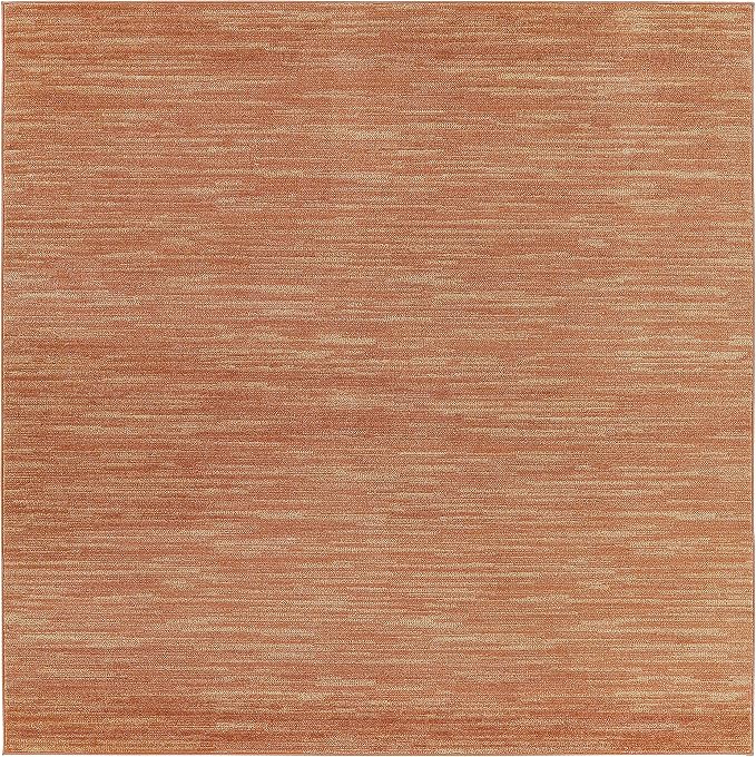 Nourison Home Nourison Essentials Rust 7' x Square Area Rug - Easy Clean, Non Shedding, Bed Room, Living Room, Dining Room, Kitchen (7' x Square)