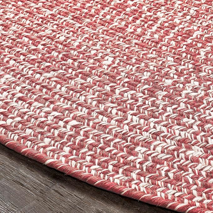 Superior Reversible Braided Indoor/Outdoor Area Rug, Living Room, Bedroom, Farmhouse, Kitchen, Patio, Beach House, Garden, Terrace, Veranda, Entryway, Playroom, Home, Office, 3' x 5', Brick-White