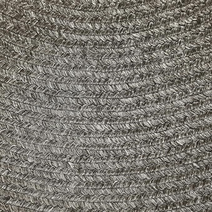 Superior Indoor/Outdoor Runner Rug, Reversible Braided Floor Decor for Living Room, Kitchen, Patio, Front Porch, Modern Boho Farmhouse Rugs, Hardwood, Bedroom Accessories, 2' x 8' Oval, Charcoal