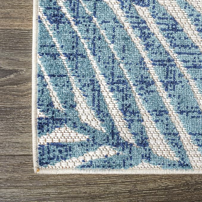 JONATHAN Y Tropics Palm Indoor Outdoor Square Area Rug 6X6 Cream/Orange | Ships Rolled, Durable Flat Weave, Lays Flat for Backyard, Patio, Porch, Easy-Cleaning, High Traffic,Pet-Friendly,Non-Shedding