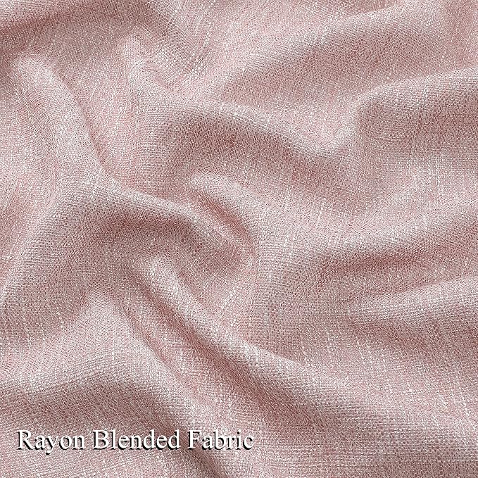Vision Home Pink Pinch Pleated Semi Sheer Curtains for Girls Bedroom Living Room Textured Light Filtering Window Curtains 72 inch Rayon Blended Pinch Pleat Pink Drapes with Hooks 2 Panels 40" Wx72 L