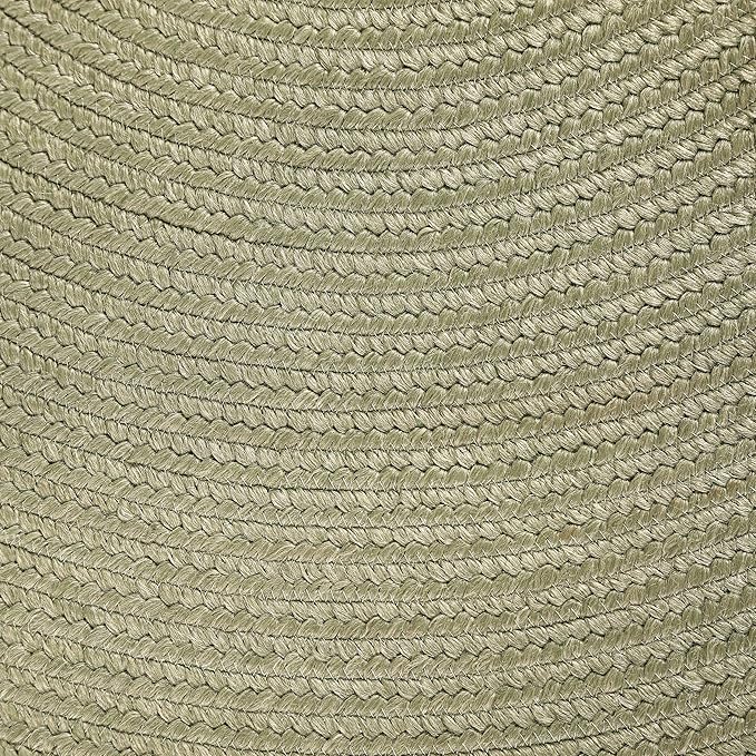 Superior Indoor/Outdoor Area Rug, Reversible Braided Floor Decor for Living Room, Kitchen, Patio, Front Porch, Modern Boho Farmhouse Rugs, Hardwood, Bedroom Accessories, 4' Round, Fog Green