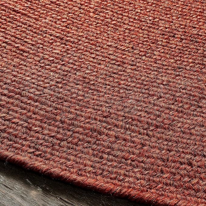 Superior Jute Oval Indoor Area Rug, Brick, 5' x 8'