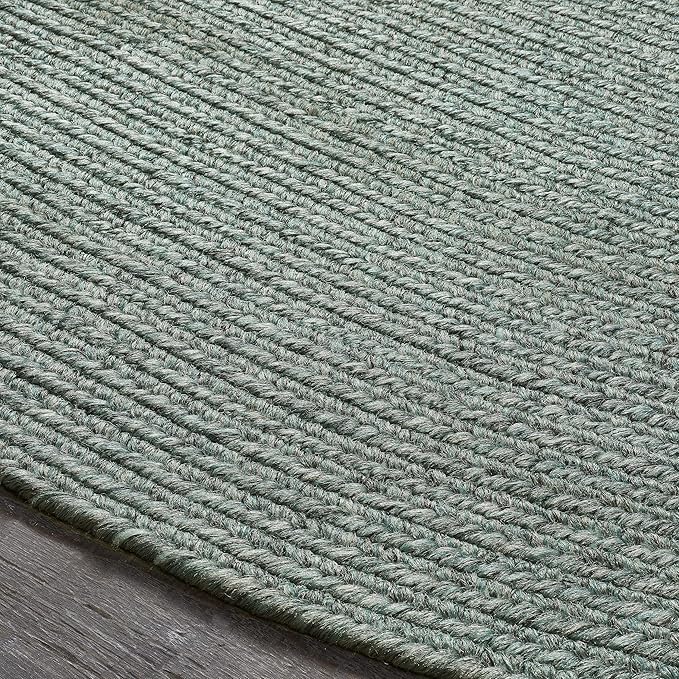 Superior Indoor/Outdoor Area Rug, Reversible Braided Floor Decor for Living Room, Kitchen, Patio, Front Porch, Modern Boho Farmhouse Rugs, Hardwood, Bedroom Accessories, 6' Round, Lagoon Breeze