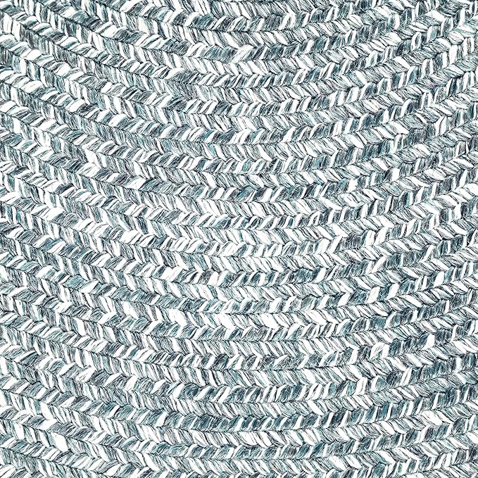 Superior Indoor/Outdoor Area Rug, Dual-Tone Reversible Braided Floor Decor for Patio, Front Porch, Entryway, Living Room, Office, Nursery, Artistic Home, 8' x 10', Lagoon Breeze-White
