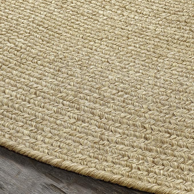 Superior Indoor/Outdoor Runner Rug, Reversible Braided Floor Decor for Living Room, Kitchen, Patio, Front Porch, Modern Boho Farmhouse Rugs, Hardwood, Bedroom Accessories, 2' x 8' Oval, Canvas