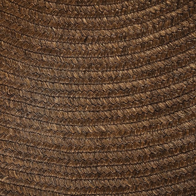 Superior Indoor/Outdoor Area Rug, Reversible Braided Floor Decor for Living Room, Kitchen, Patio, Front Porch, Modern Boho Farmhouse Rugs, Hardwood, Bedroom Accessories, 4' Round, Cocoa