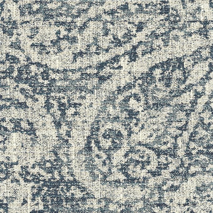 Homepop Home Décor|K7342-F2214|Classic Square Storage Ottoman with Lift Off Lid | Ottoman with Storage for Living Room & Bedroom, Gray Paisley Blue